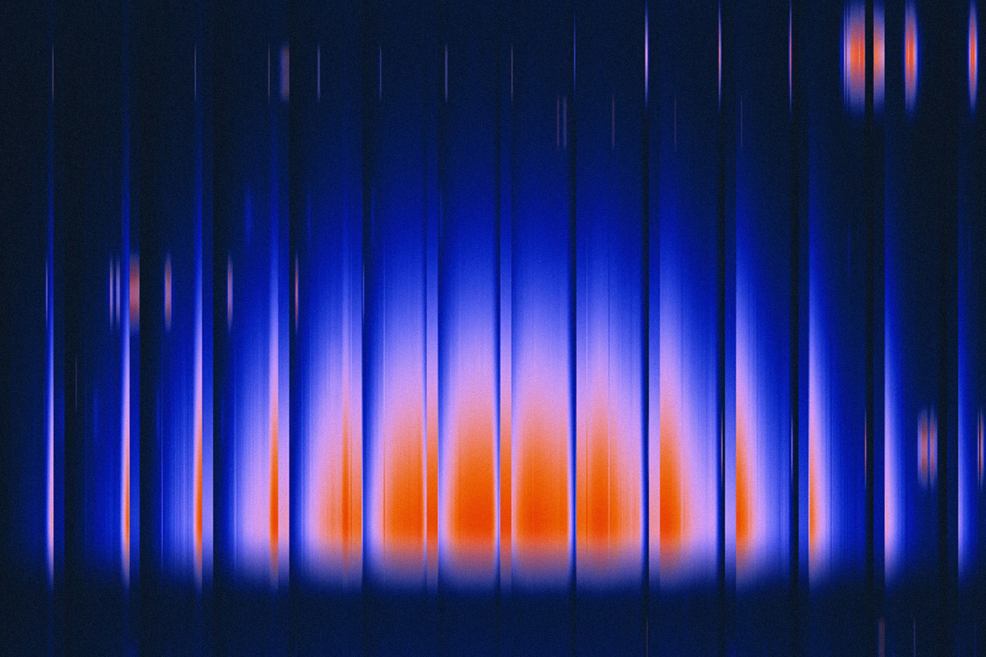 Abstract blue and orange light refracted through textured glass