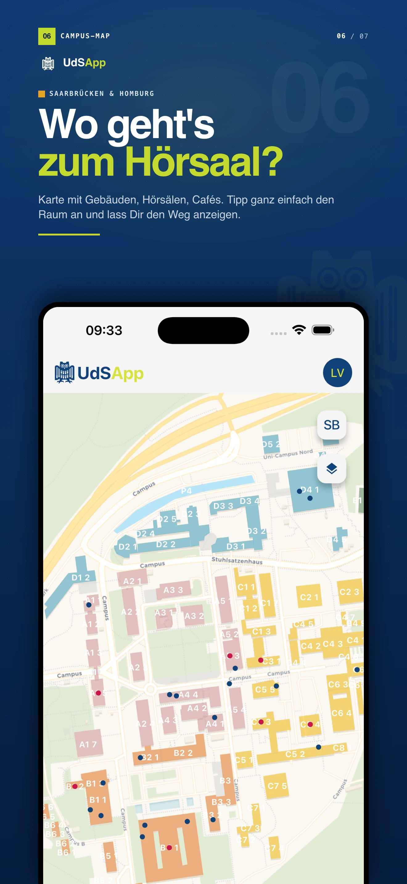 UdS-App: Campuskarte