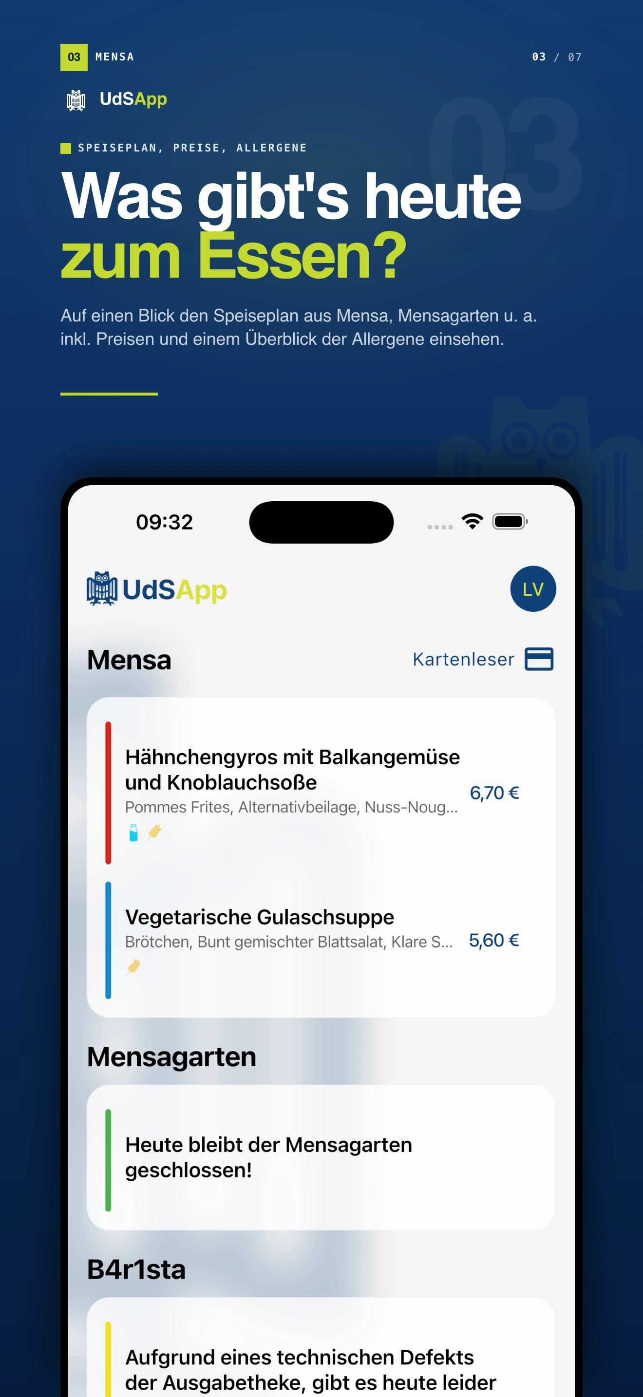 UdS-App: Mensa