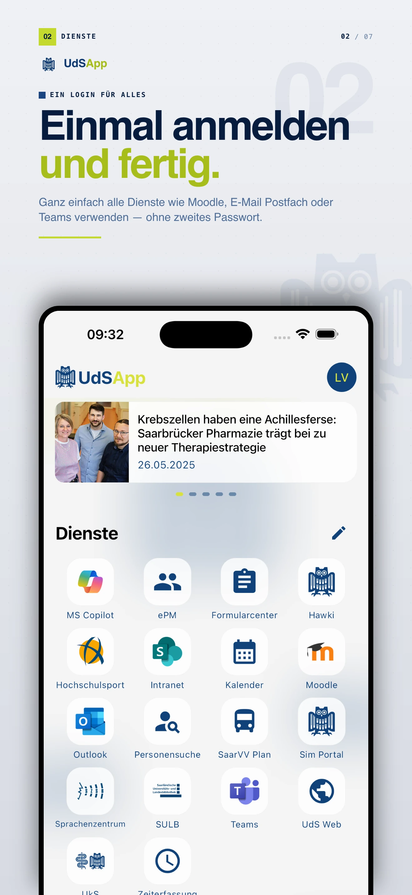 UdS-App: Digitale Dienste